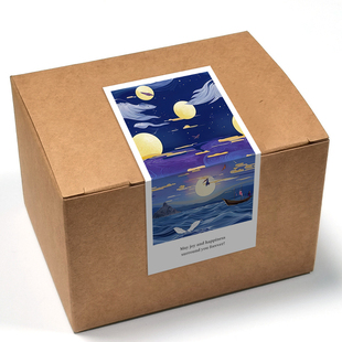 gytz2677中秋通用迷你超大不干胶贴纸定制封口贴空白可手写包装 贴