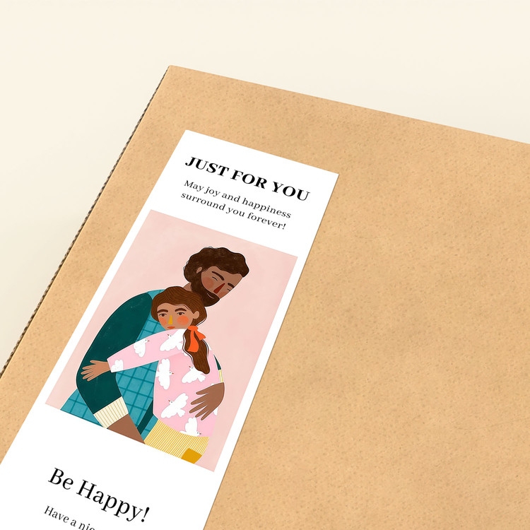 gytz5682父亲节通用迷你超大不干胶贴纸定制封口贴空白可手写