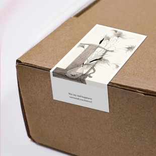 gytz6508中式 古风水墨工笔传统绘画通用超大不干胶贴纸定制封口贴