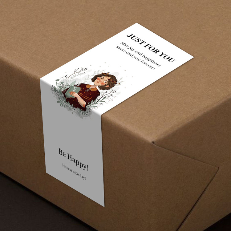 gytz578快乐微笑高级感森系唯美小清晰插画通用不干胶贴纸封口贴