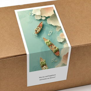 gytz6054端午节通用迷你超大不干胶贴纸定制封口贴空白可手写包装