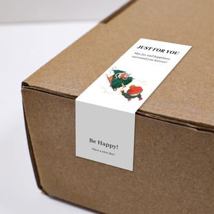 gytz3383跨境圣诞节通用迷你超大不干胶贴纸定制封口贴空白可手写