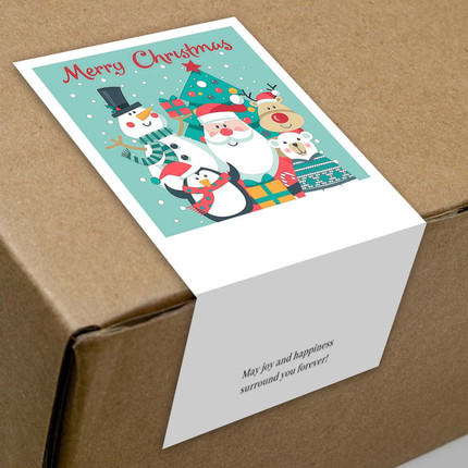 gytz3845跨境圣诞节通用迷你超大不干胶贴纸定制封口贴空白可手写