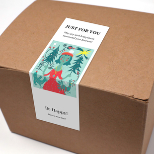 gytz3735跨境圣诞节通用迷你超大不干胶贴纸定制封口贴空白可手写