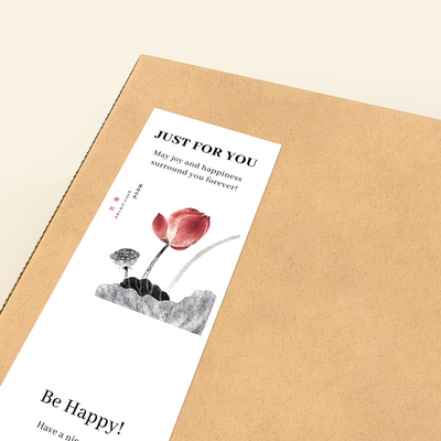 gytz6461中式古风水墨工笔传统绘画通用超大不干胶贴纸定制封口贴