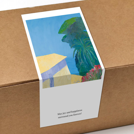 gytz6869高级感森系唯美插画ins极简约通用超大不干胶贴纸封口贴