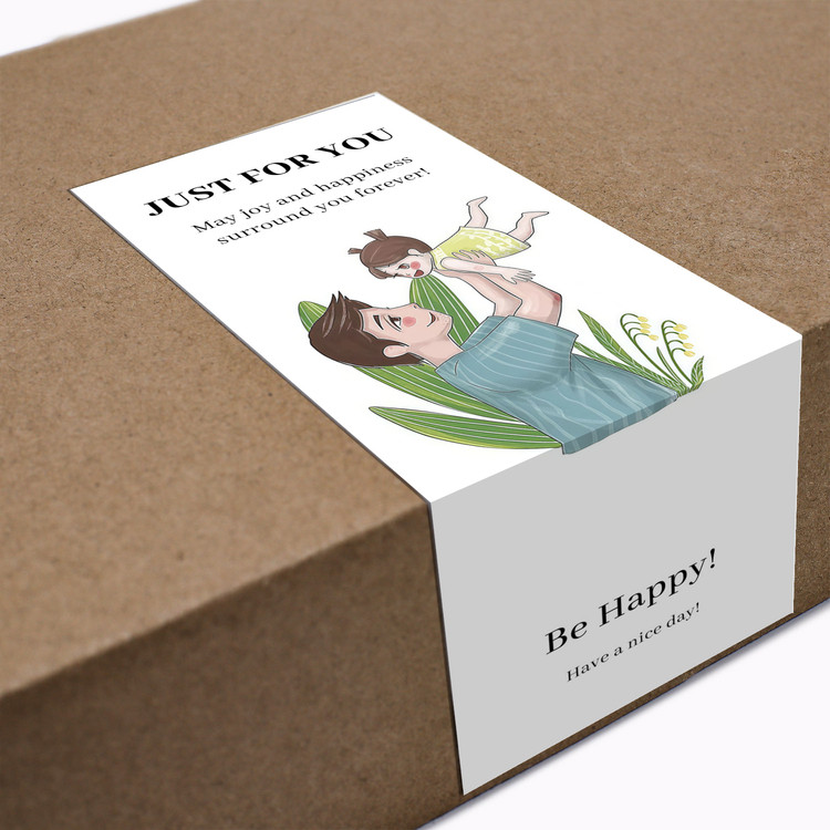 gytz5834父亲节通用迷你超大不干胶贴纸定制封口贴空白可手写