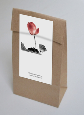 gytz6466中式古风水墨工笔传统绘画通用超大不干胶贴纸定制封口贴