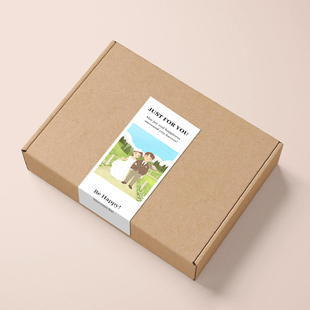 gytz1159爱情幸福高级感森系唯美小清晰插画通用不干胶贴纸封口贴