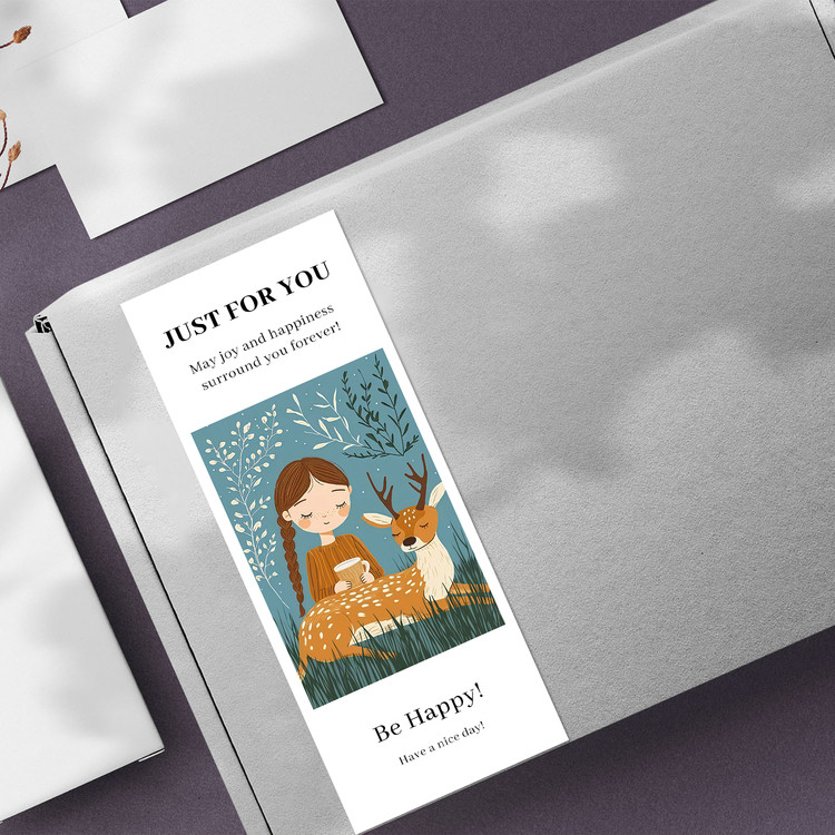 gytz755快乐微笑高级感森系唯美小清晰插画通用不干胶贴纸封口贴