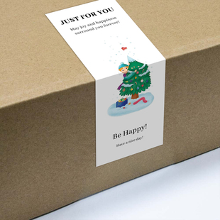 gytz3620跨境圣诞节通用迷你超大不干胶贴纸定制封口贴空白可手写