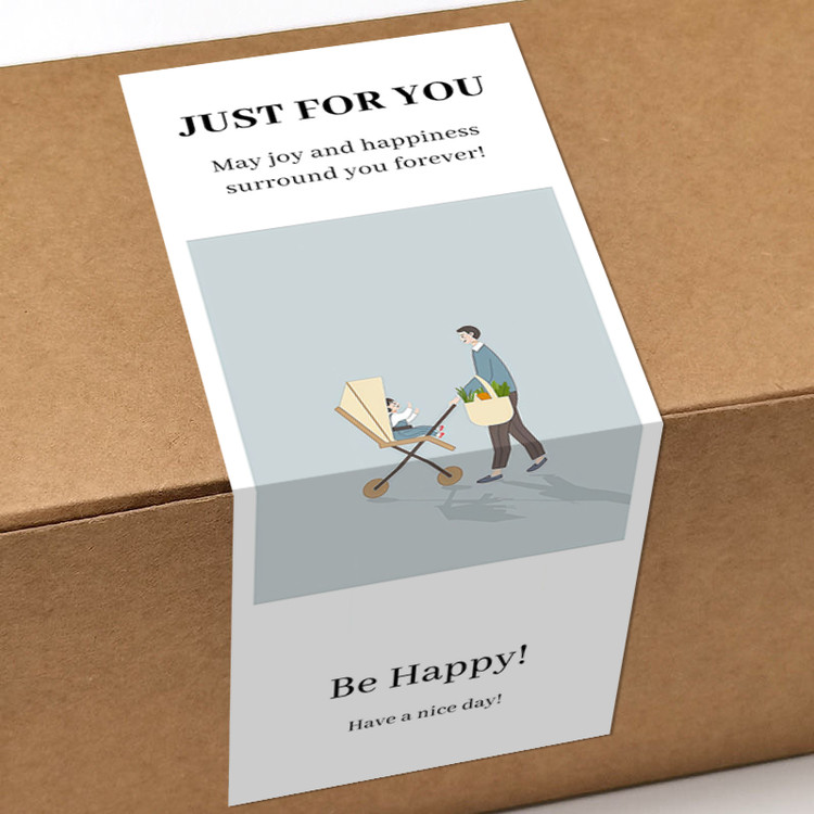 gytz5743父亲节通用迷你超大不干胶贴纸定制封口贴空白可手写