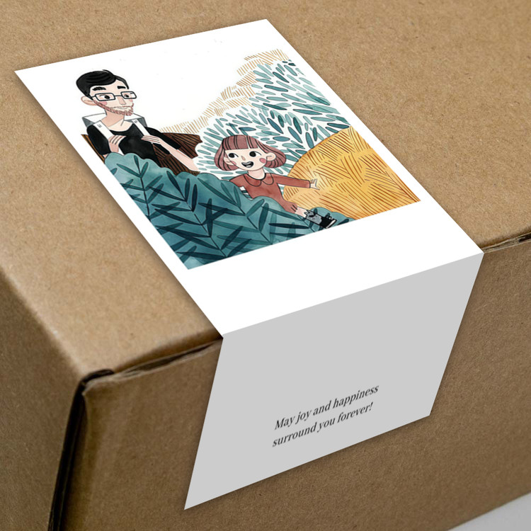 gytz5799父亲节通用迷你超大不干胶贴纸定制封口贴空白可手写