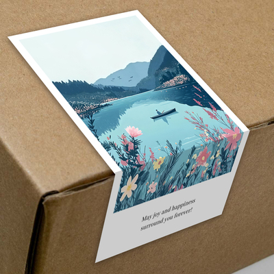 gytz7717旭日东升夕阳晚霞山水鎏金大海金色太阳不干胶贴纸封口贴