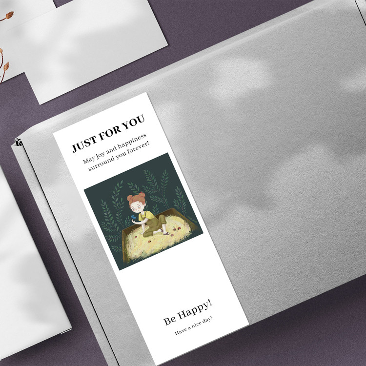 gytz759快乐微笑高级感森系唯美小清晰插画通用不干胶贴纸封口贴