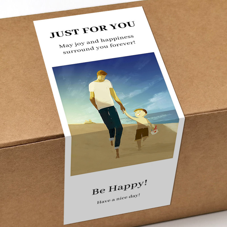 gytz5751父亲节通用迷你超大不干胶贴纸定制封口贴空白可手写