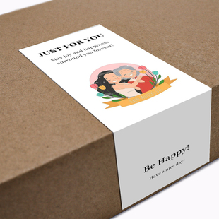 gytz5552母亲节通用迷你超大不干胶贴纸定制封口贴空白可手写包装