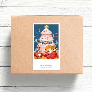 gytz3272跨境圣诞节通用迷你超大不干胶贴纸定制封口贴空白可手写