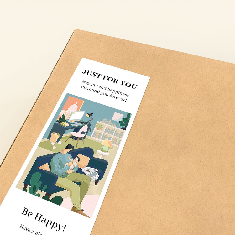 gytz5689父亲节通用迷你超大不干胶贴纸定制封口贴空白可手写