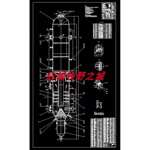 45.5立方米气化炉总图cad图纸 气化炉装配图cad图纸 dwg文件