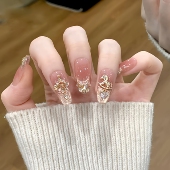 2026新款 新年本命年马年马上有钱小金马手工美甲穿戴甲中长款 贴片