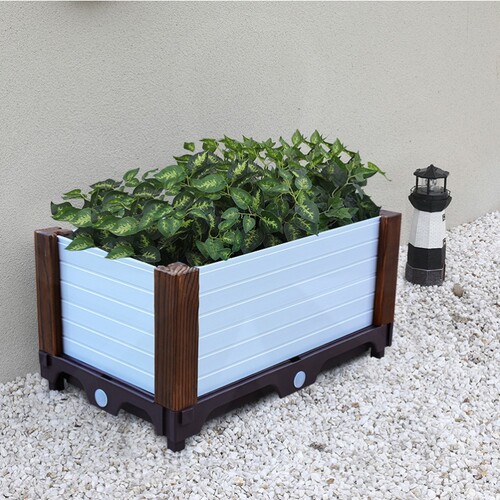 新品种植箱家庭阳台种菜盆宽30铝合金花箱户外种植槽长方形种菜专