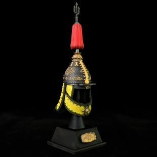 264 大清皇室金龙头盔LTCP 龙飞兔舞218MM家居装 饰办公树脂摆件