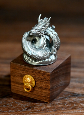 龙飞兔舞 摆件工艺品 家居办公饰品 树脂摆件银色盘龙LTCP-093/3D