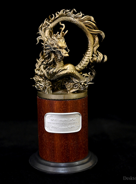 龙飞兔舞 桌面摆件 155MM  神龙戏珠摆件 树脂摆件 LTCP-434/3D