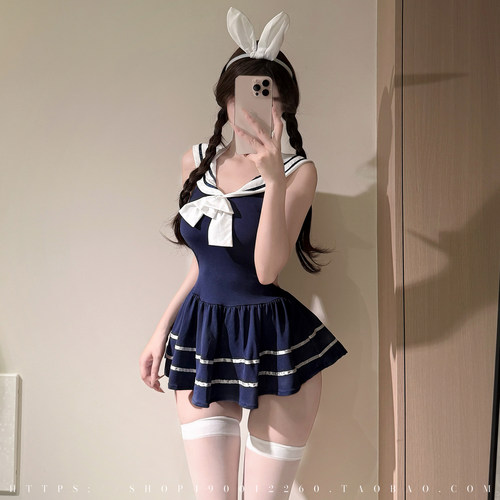 性感甜美校园兔女郎制服连衣裙