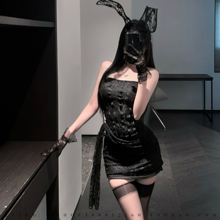 性感辣妹修身蕾丝网纱绝美露背包臀裙纯欲夜店绑带抹胸约会连衣裙