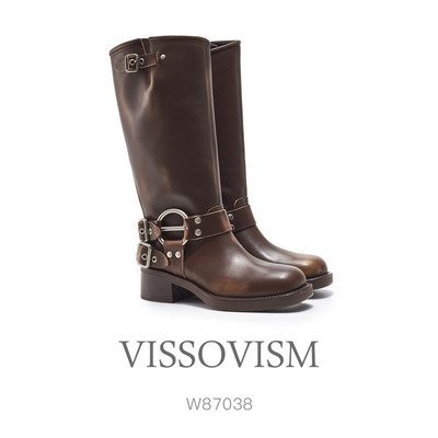 VISSOVISM美拉德风骑士长筒靴 W87038