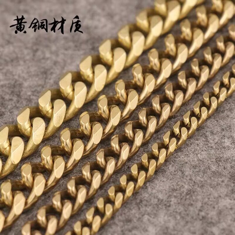 多款尺寸纯铜链子粗财布链条黄铜色纯铜包带链条包配件链厂家直销