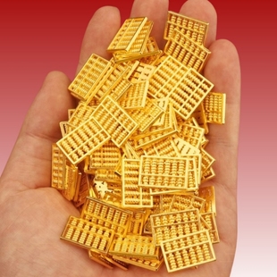 沙金色迷你算盘摆件实心元宝聚宝盆装饰米缸聚宝盆聚宝盆填充物