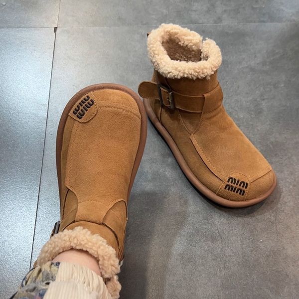 【新品复古风】2024秋季新款磨砂真皮马丁靴大头丑萌休闲平底靴女