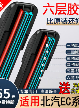 六胶条适用北汽新能源EC180雨刮器原装ec5汽车ec3无骨ec200雨刷片