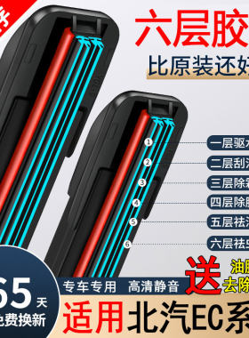 六胶条适用北汽新能源EC180雨刮器原装ec5汽车ec3无骨ec200雨刷片