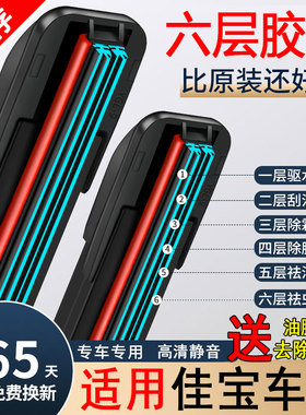 六胶条适用一汽佳宝V80V77V70T57T50佳宝V52T51V75V面包车雨刮器