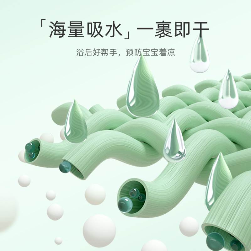 婴儿浴巾儿童带帽斗篷浴袍可穿式男女孩宝宝洗澡吸水速干毛巾冬季