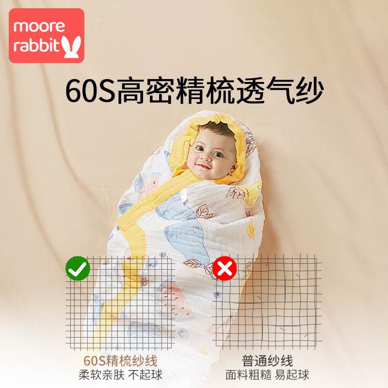 婴儿浴巾新生儿纱布超软全棉吸水浴袍儿童宝宝纯棉包被盖毯夏季春