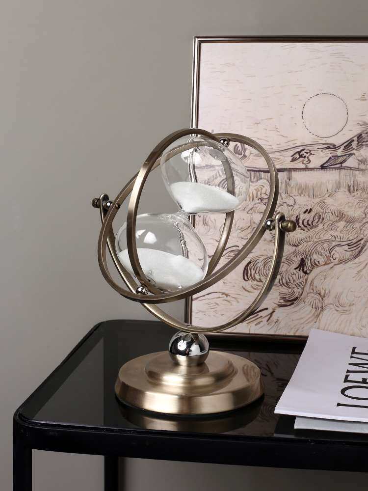 贝汉美轻奢沙漏计时器高档办公室桌家居客厅电视柜书柜装饰品摆件