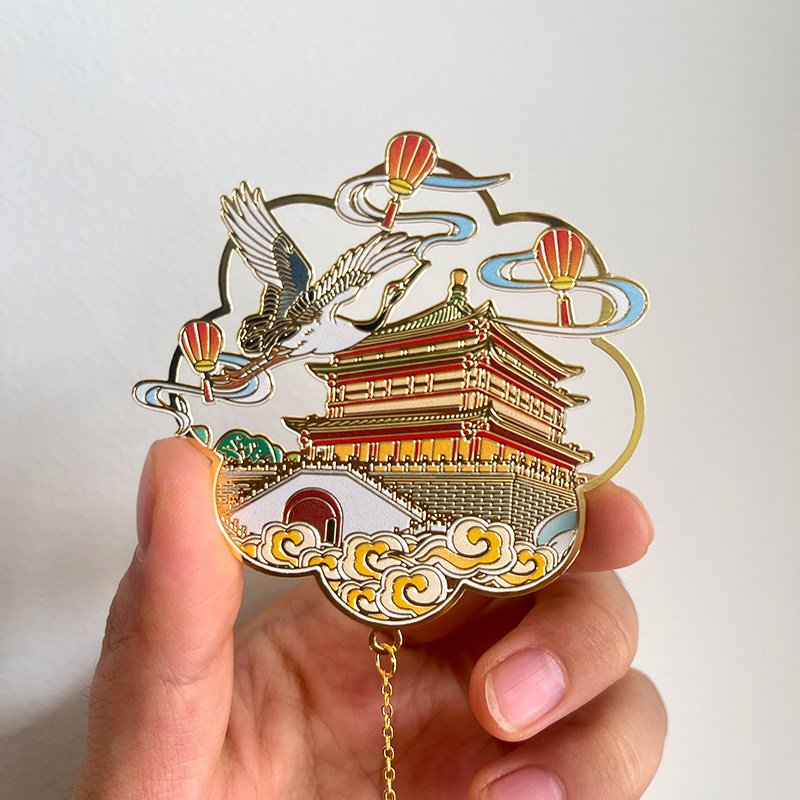 西安文创纪念品金属书签图片