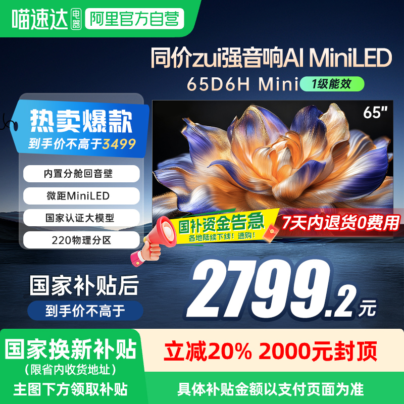 长虹65D6H Mini65英寸LED智能分舱回音壁壁画语音电视139