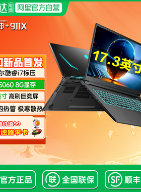 雷神911X酷睿标压i7H独显满血5060大学生PS设计电竞游戏商务办公17.3英寸巨幕笔记本电脑 196