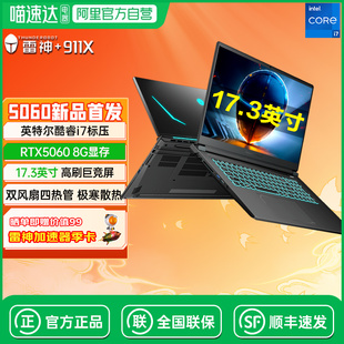 雷神911X酷睿标压i7H独显满血5060大学生PS设计电竞游戏商务办公17.3英寸巨幕笔记本电脑 196