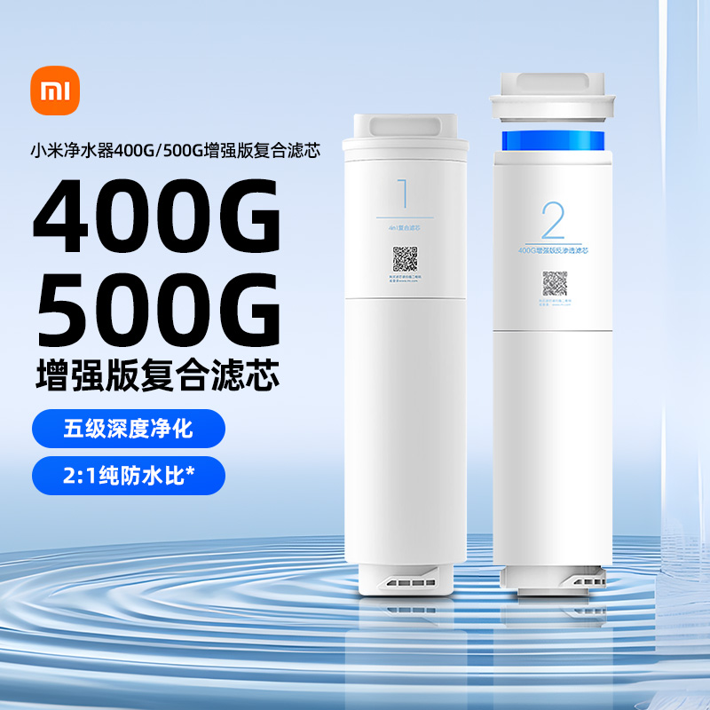 小米净水器400G增强版滤芯1号4合1复合滤芯2号500GRO反渗透厨下式