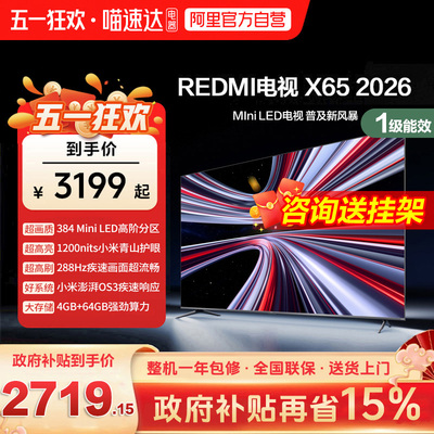 小米REDMI电视X65英寸Mini LED288Hz高刷384分区液晶平板电视机1