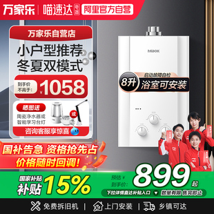 款 10L浴室安装 燃气热水器家用恒温天然气液化气8L 万家乐平衡式