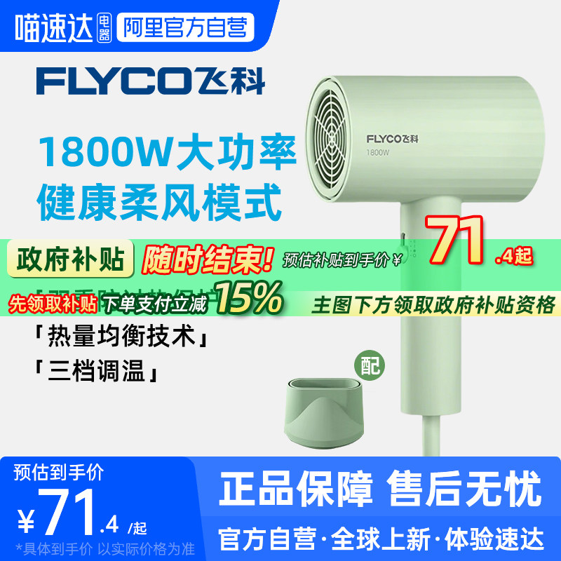飞科吹风机家用护发大风力大功率官方旗舰正品电吹风筒FH6296-223