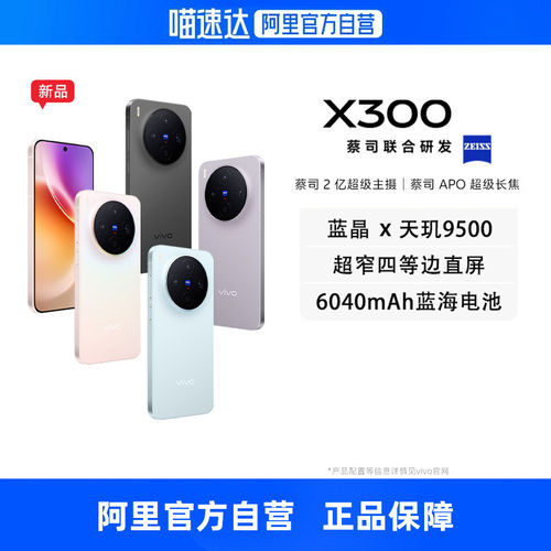 【政府补贴15% 自营】vivo X300全网通5G旗舰手机天玑9500旗舰芯片蔡司2亿超级主摄蔡司APO超级长焦拍照手机